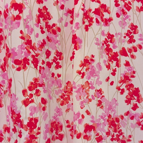 Talbots Pink and White Floral Women's Button up Blouse Large - Picture 2 of 13